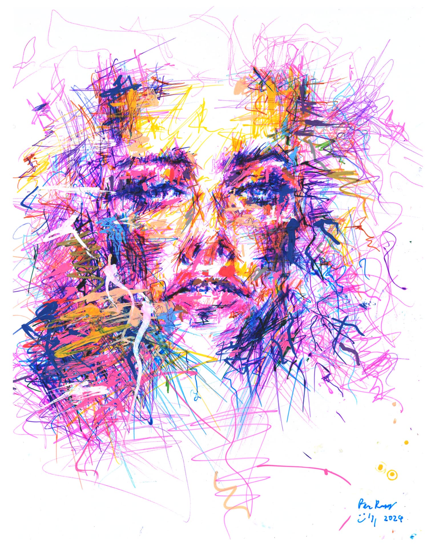 Chromatic Witness, Mixed media on paper